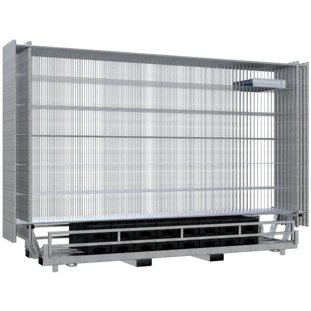 SET | with 15 construction fences and accessories | on Twinpallet | Mobile fence ,,Standard